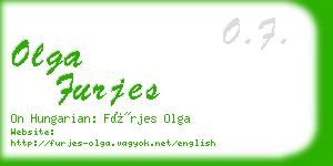 olga furjes business card